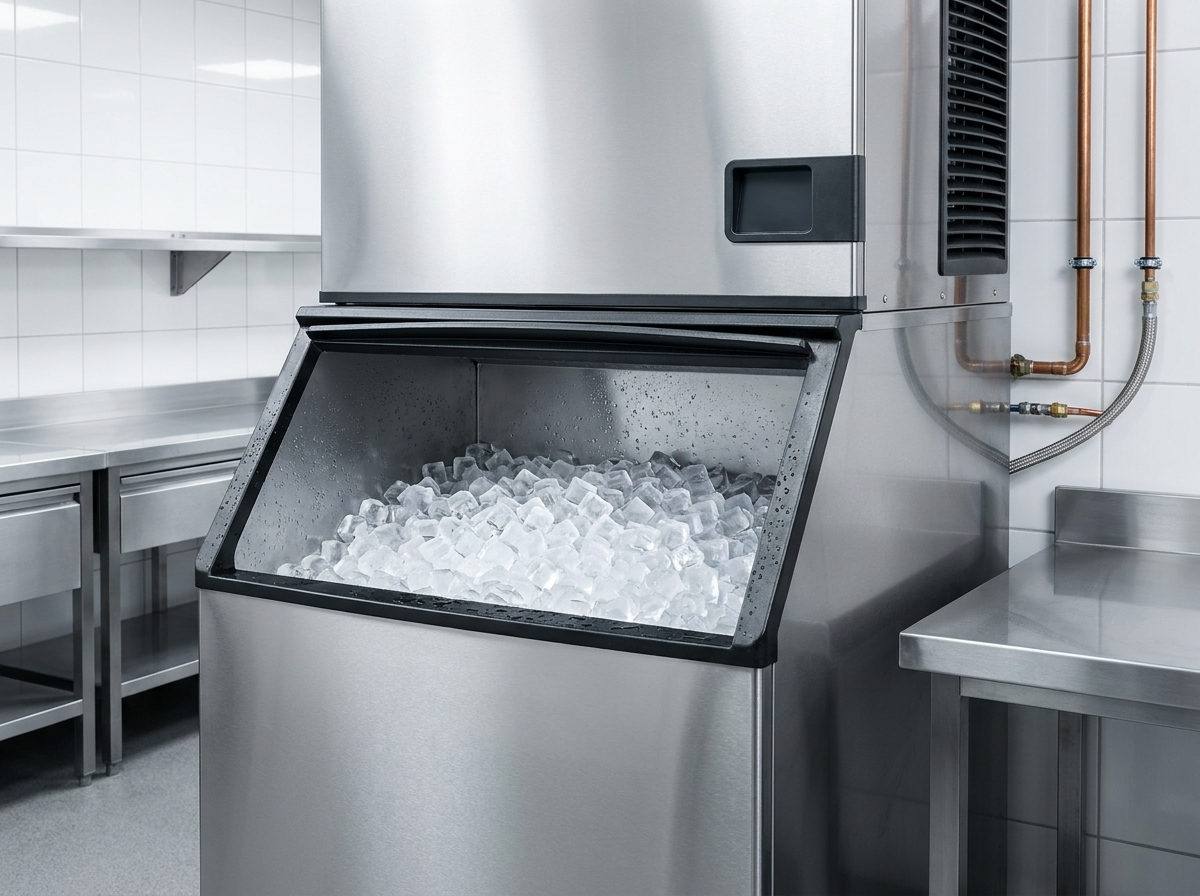 Clean commercial ice machine