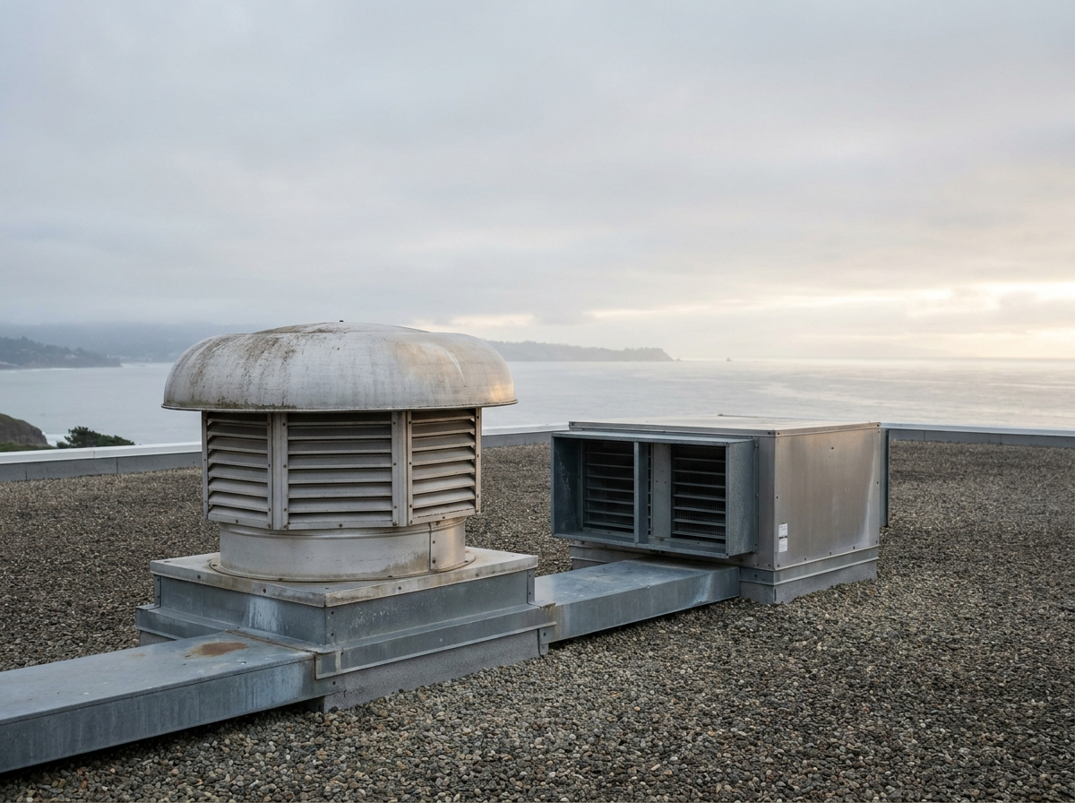 Rooftop exhaust ventilation unit